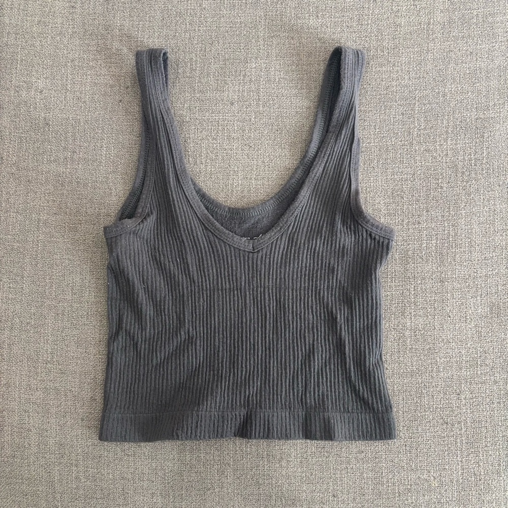 Gray Ribbed Women's Tank Top Fitted Out From Under Urban Outfitters Size S